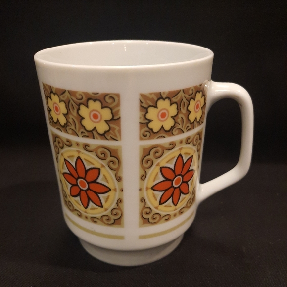 Vintage Boho Floral Ceramic Coffee Tea Mug Set ~ China - Picture 5 of 11